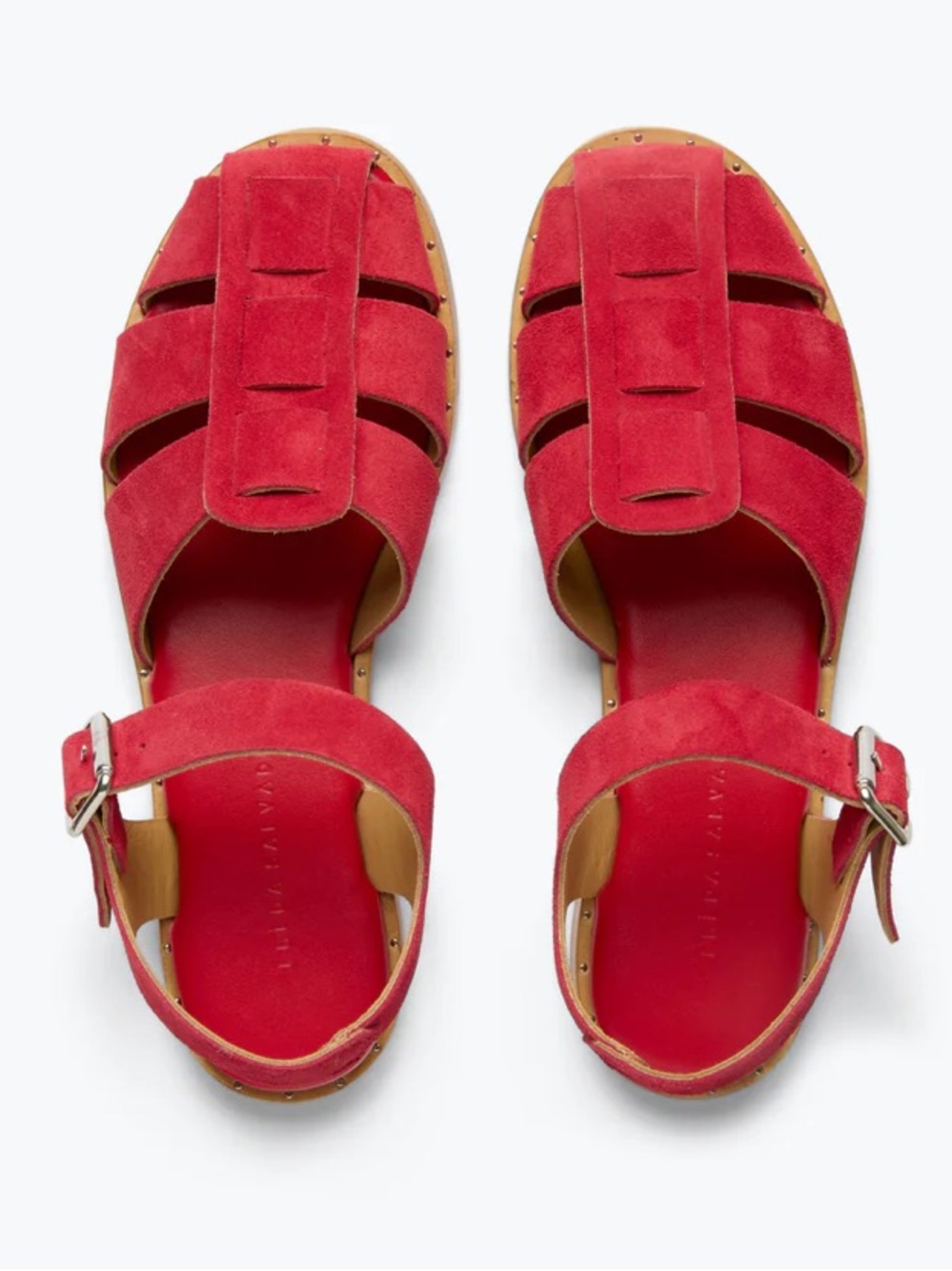 FREDA SALVADOR Sera Fisherman Sandal in Crimson Suede - 7 - NIB